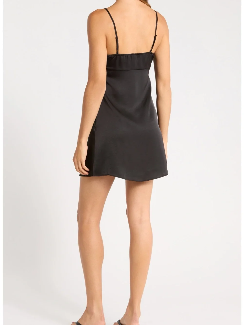 BP Black Satin Twist Front Mini Slipdress Size S